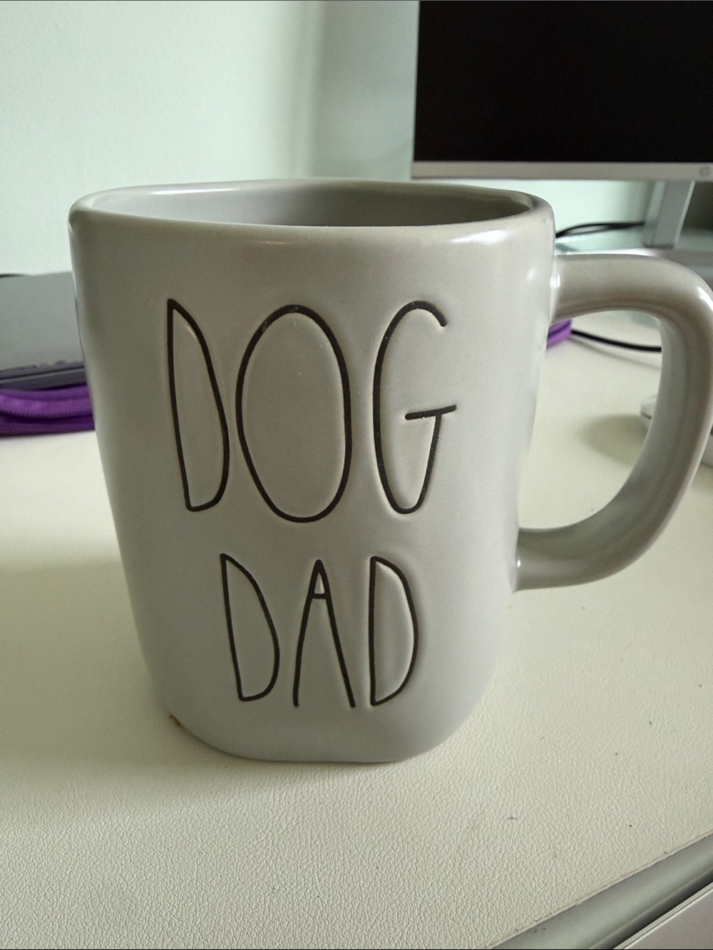 Rae Dunn Dog Dad Gray Ceramic Mug